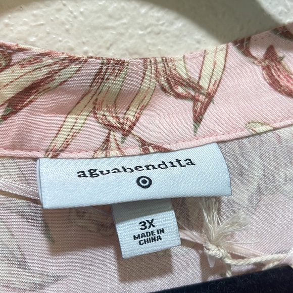 Romantic Floral Print Flare Sleeve Romper - Agua Bendita Blush 3X - Picture 7 of 11